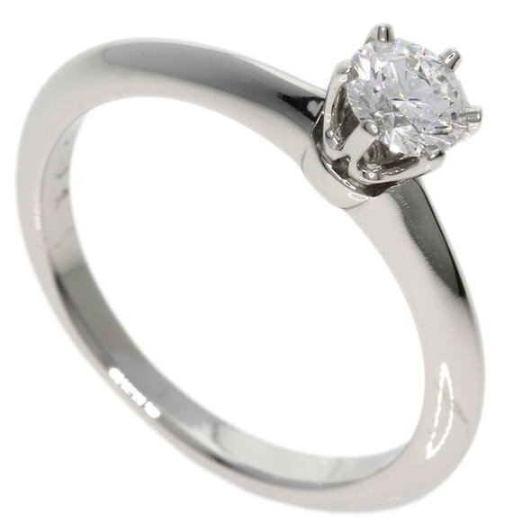 TIFFANY & CO. Platinum PT950 Solitaire Knife Edge Diamond Ring US Size 4.5 #48 - Picture 1 of 9